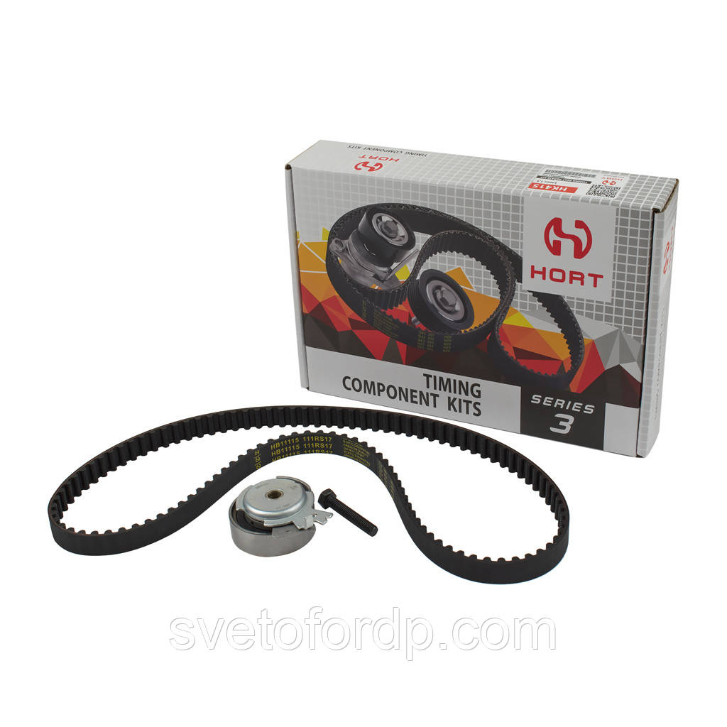 Комплект ремtня ГРМ Ланос, Авео, Lanos, Aveo 1.5 8V ремінь+ролик HORT HK415, фото 1