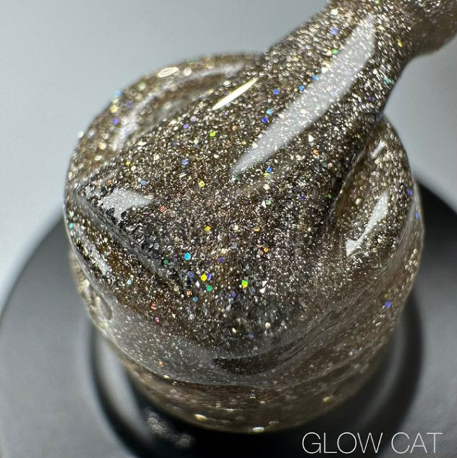 Гель лак Кошаче око SAGA GLOW CAT 10, пісочний гель лак котяче око 9 мл