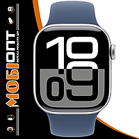 Apple Watch Series 10 GPS 42mm Silver Aluminum Case with Denim Sport Band M/L MWWC3