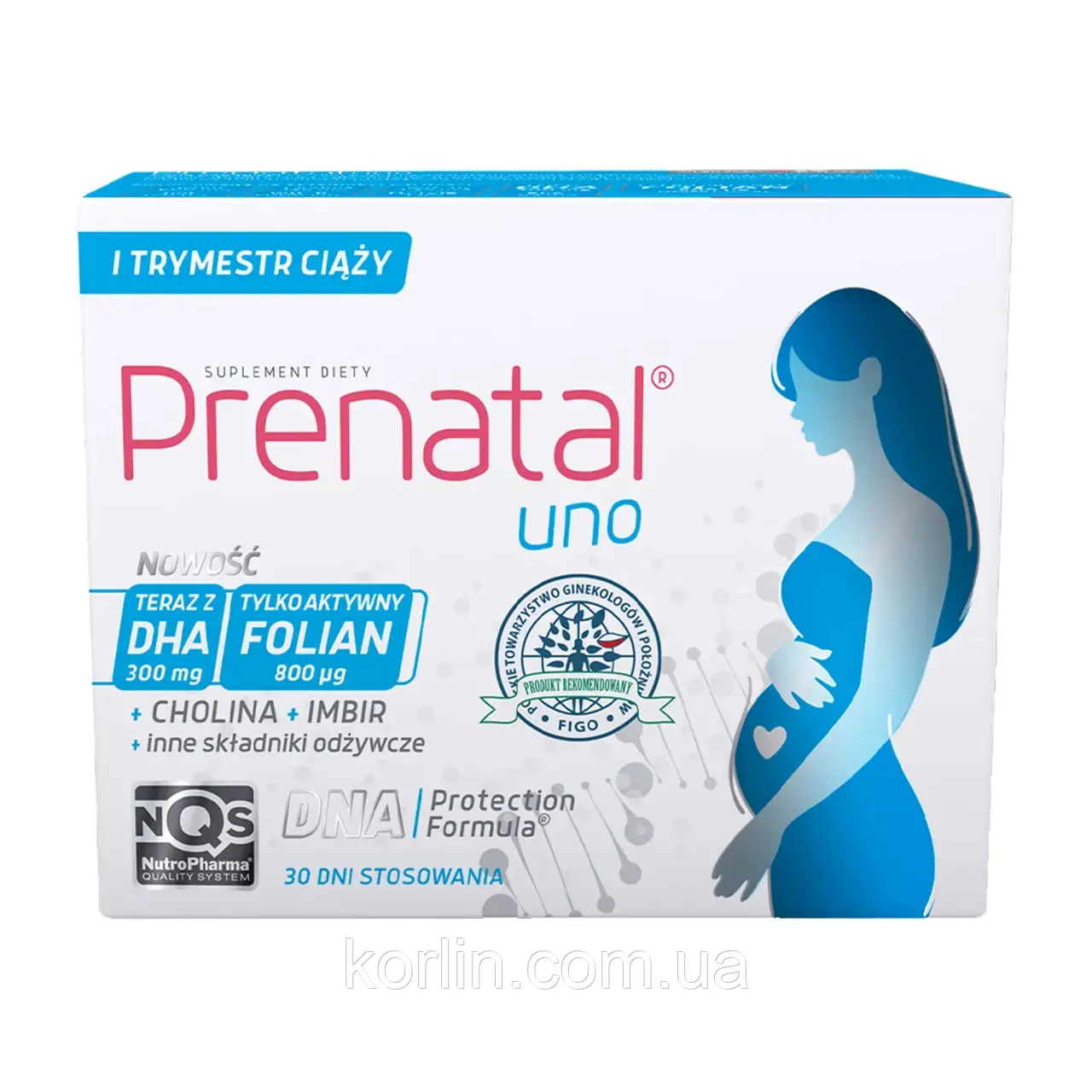 Prenatal Uno Пренатал Уно Вітаміни Для Ранньої Беременності 30 капсул Польща Доставка з ЄС