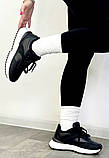 Кросівки кеди біле чорне хутро екошкіряні, фото 5