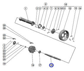 Вал контрпривода живильного апарата Дон-680