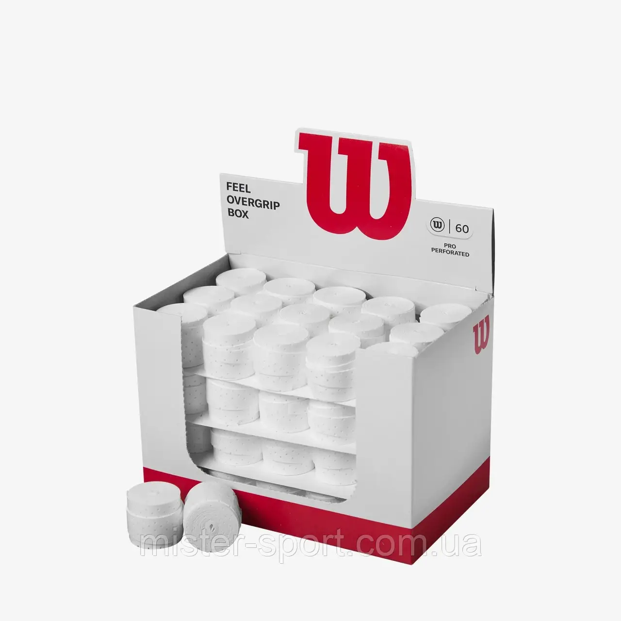Wilson Pro Overgrip Perforated 60 Box - 60 штук в упаковці намоток для тенісу з перфорацією, фото 1