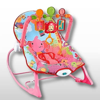 Закачуюча гойдалка шезлонг для малюка Дитяче музичне крісло качалка мелодії підвіски заспокійлива вібрація