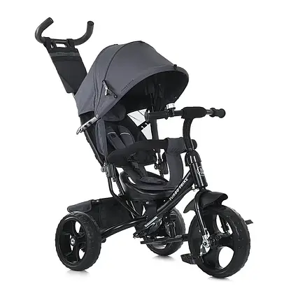 Дитячий триколісний велосипед - коляска Turbo Trike MT 1005-2 з батьківською ручкою Графіт