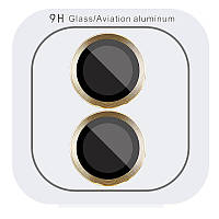 Захисне скло Metal Classic на камеру (в упак.) для Apple iPhone 16 (6.1") / 16 Plus (6.7") Золотий / Gold
