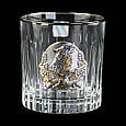 Подарунковий набір графин та 6 келихів для віскі "Полювання" кришталевий з декоративними накладками від Boss Crystal, фото 3