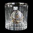 Подарунковий набір графин та 6 келихів для віскі "Полювання" кришталевий з декоративними накладками від Boss Crystal, фото 6