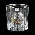 Подарунковий набір графин та 6 келихів для віскі "Полювання" кришталевий з декоративними накладками від Boss Crystal, фото 4