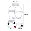 Багатоярусна підставка для квітів на коліщатках, що обертаються на 360° на 6 вазонів, фото 4