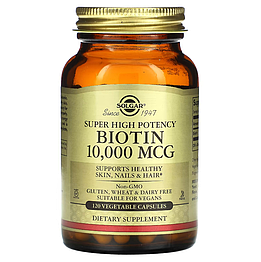 Super High Potency Biotin Solgar 10000 мкг 120 капсул