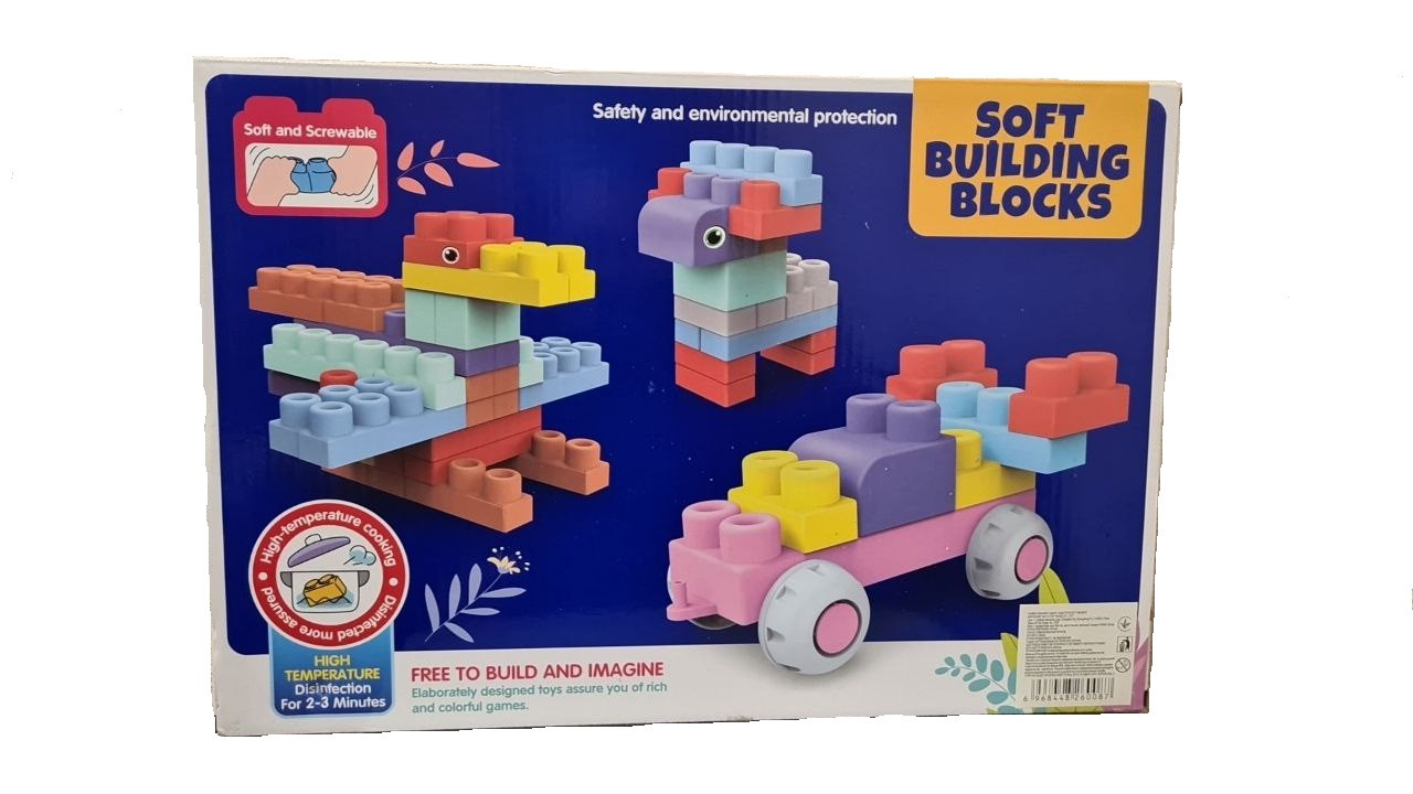 Дитячий м'який силіконовий конструктор SOFT BUILDING BLOCKS на 42 деталі
