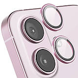 Захисне скло Metal Classic на камеру (в упак.) для Apple iPhone 16 (6.1") / 16 Plus (6.7") Рожевий / Pink, фото 4