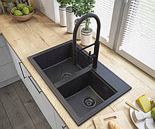 Змішувач для кухні GRANITAN FUSS BLACK чорний *, фото 6