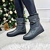 Черевики жіночі вільного одягання, з натуральної шкіри сірого кольору, фото 5