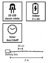 Гірлянда-струна "Luca Lighting" 2 м, 20led, класичний білий, 2АА, фото 3