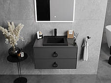 Умивальник (раковина) MEXEN ATENA 41 BLACK MATT врізний чорний, фото 5