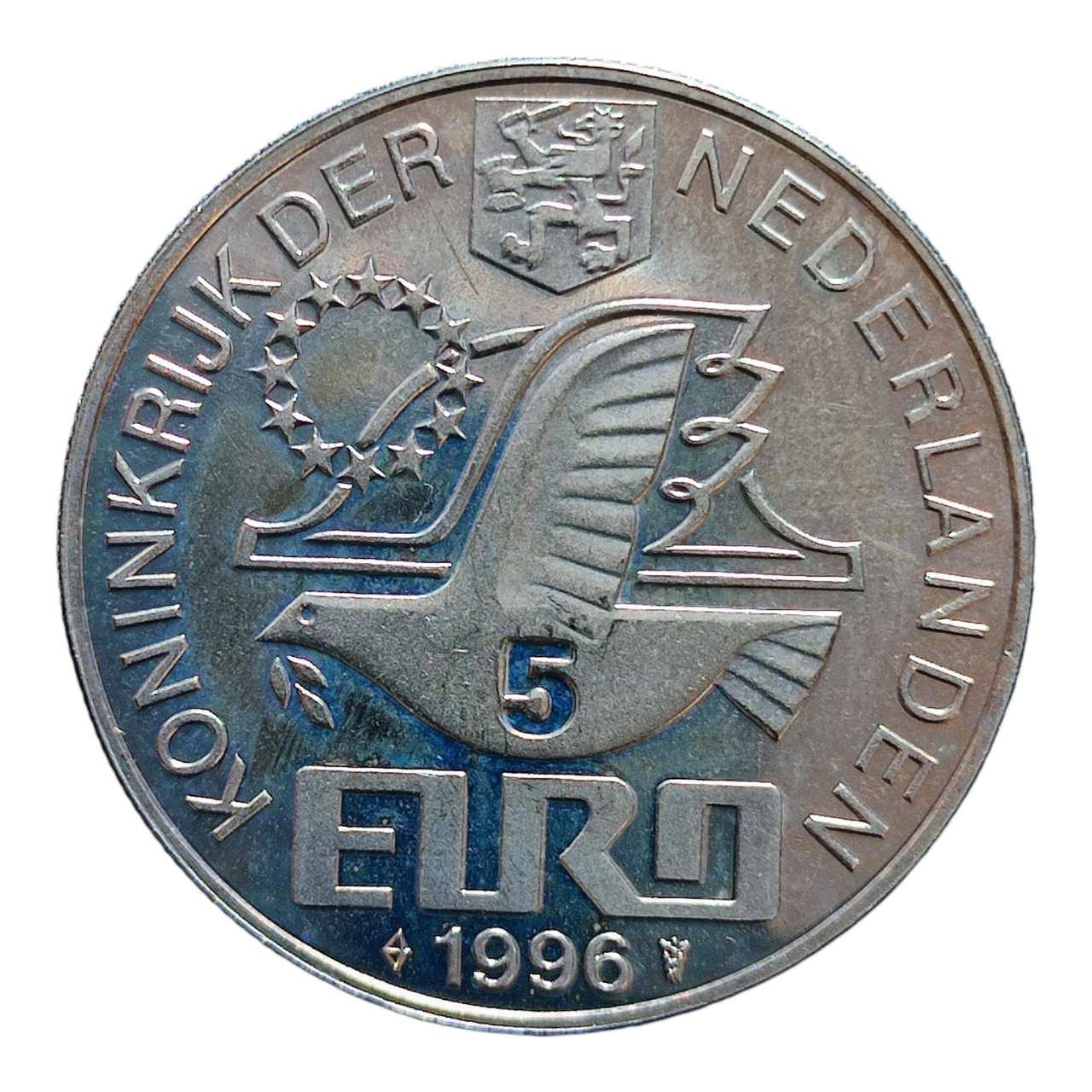 Нідерланди 5 євро, 1996 400 років від дня народження Констанціяна Гюйгенса