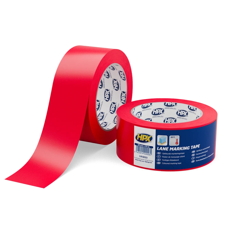 Клейка стрічка HPX для маркування підлоги Lane Marking Tape HPX - червона, 50мм х 33м