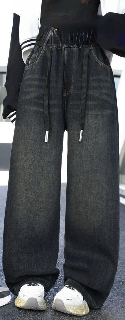 Джинси баггі Bailong теплі широкі для хлопчика 11-17 років баггі на флісі , Синій 164, фото 1