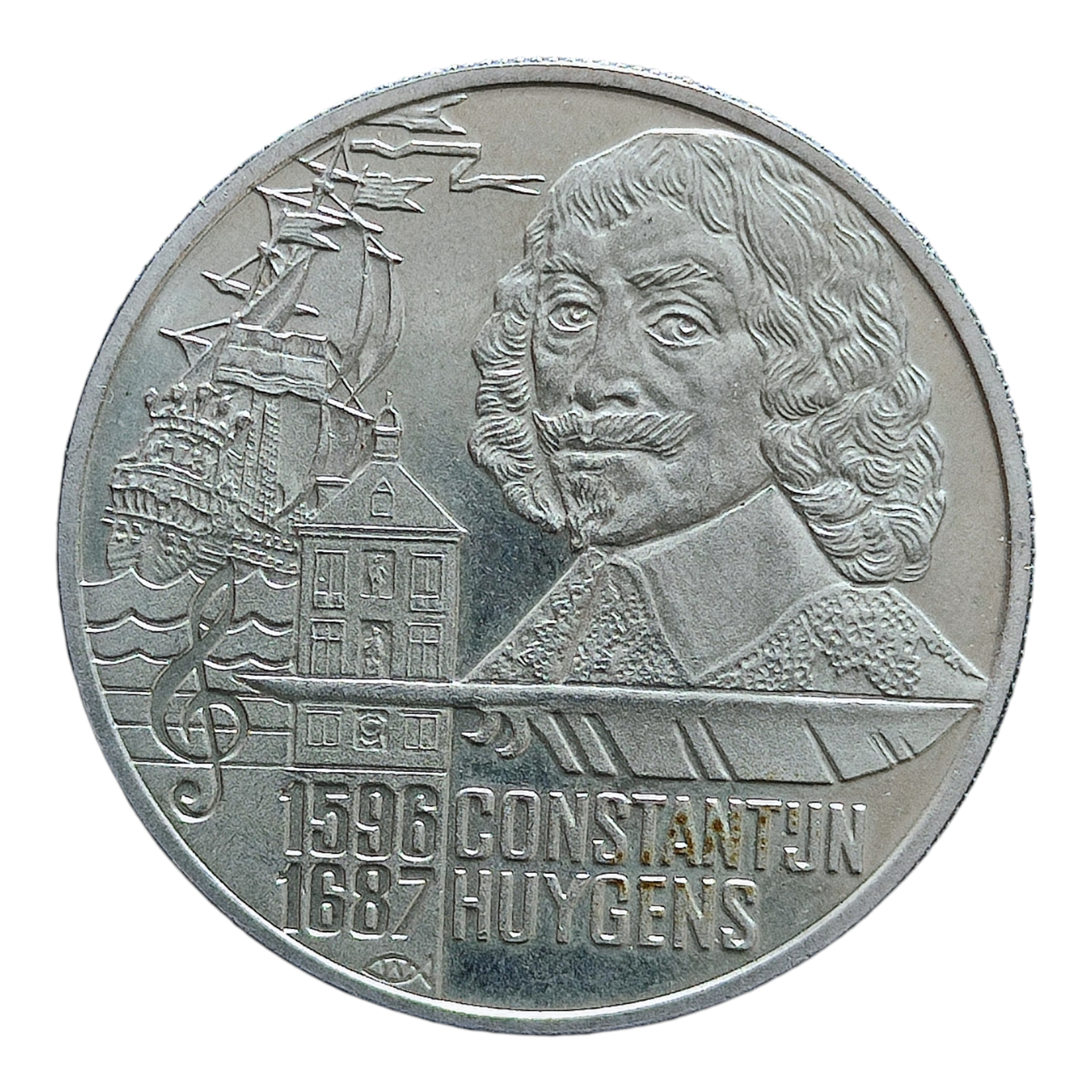 Нідерланди 5 євро, 1996 400 років від дня народження Констанціяна Гюйгенса
