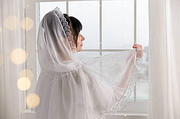 Палантін церковний Brilliant Baby Мереживо Білий (BB236)