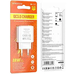 СЗУ Borofone BA72A Spring  QC3.0 (1USB 3A 18W) White