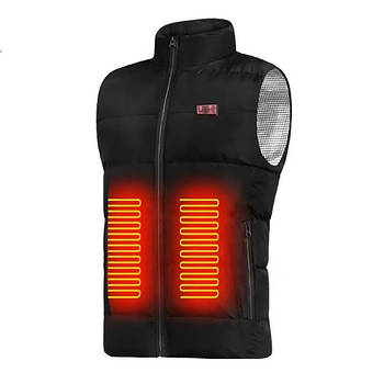 Жилет чорний з usb підігрівом Люкс, 9 зон обігріву, XL