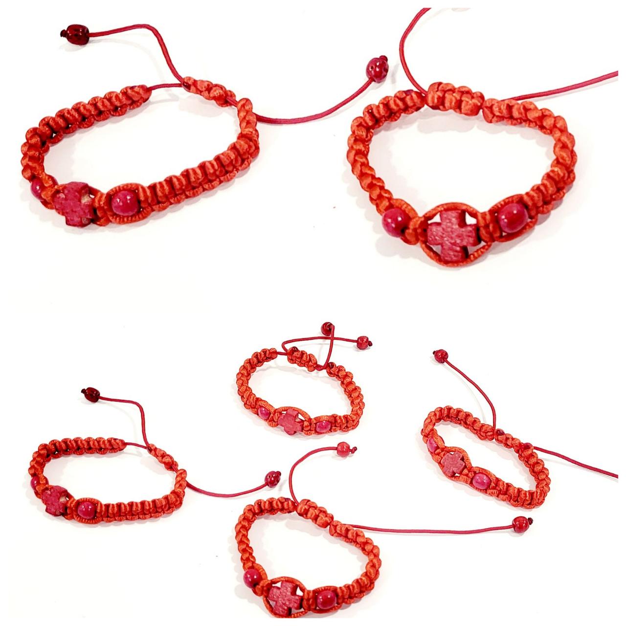 Браслет оберіг червона нитка з хрестиком 12шт/уп