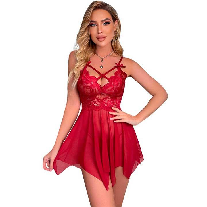 Сексуальний пенюар S/M червоний — Еротична білизна, фото 1