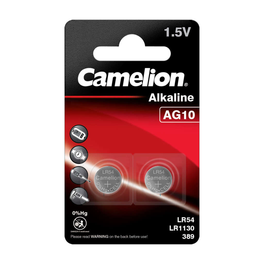 Батарейка Camelion AG10 / LR54 Alkaline * 2 LR54/AG10 / LR54 Alkaline (AG10-BP2)