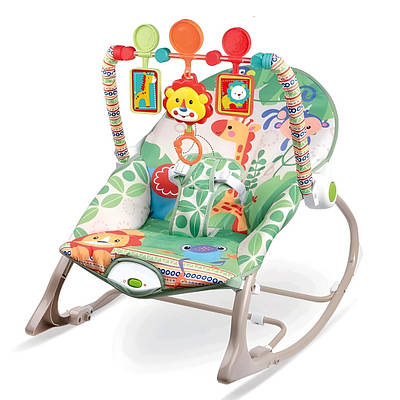 Дитячий шезлонг з вібрацією для новонароджених Колиска гойдалка з пальчиковими іграми Заколисуючий центр мелодії