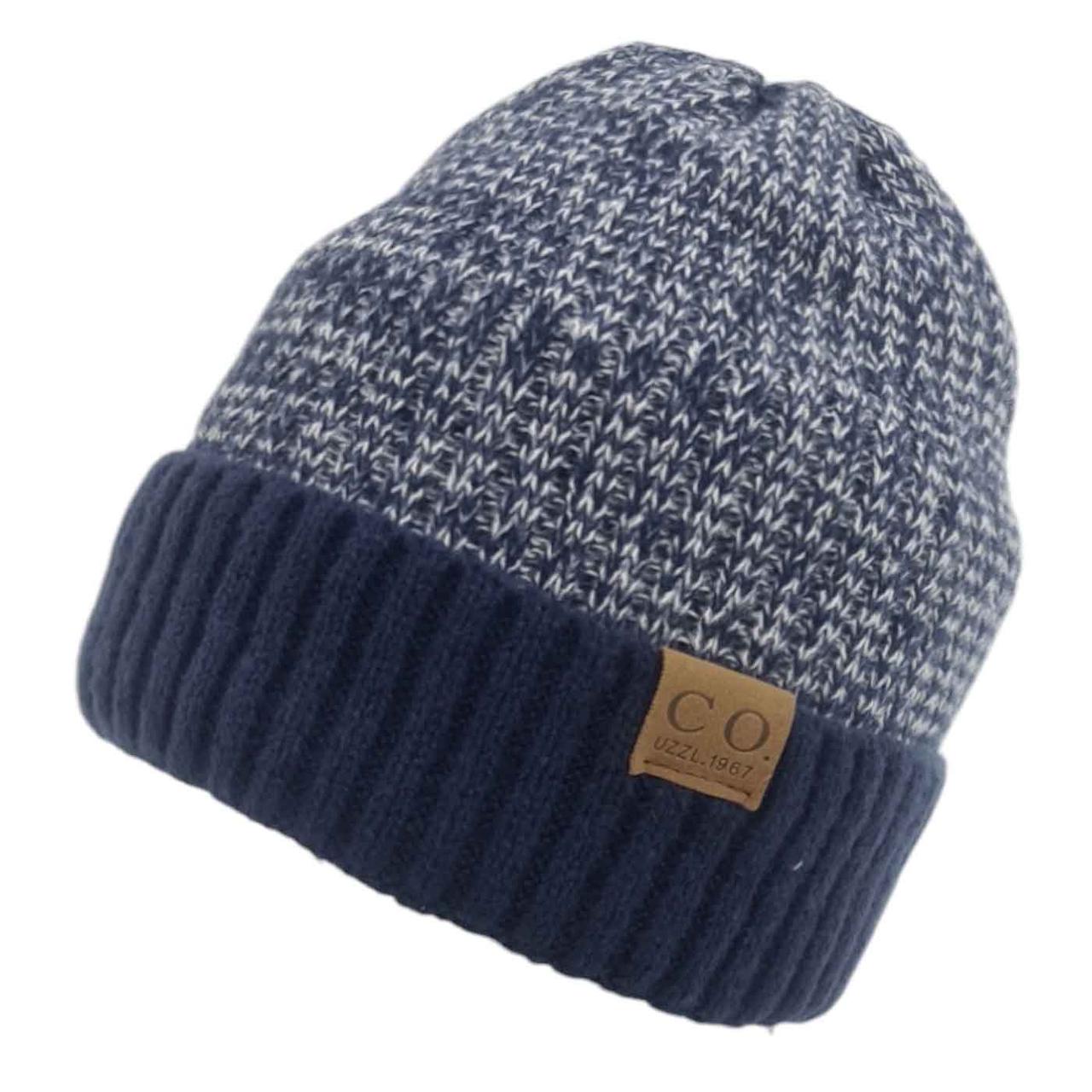 Шапка зимова з хутряною підкладкою темно-синя, фото 1