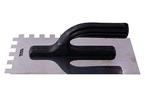 Гладилка нержавіюча Mastertool 270 x 125 мм з зубом 12 x 12 мм для штукатурних та клеєвих робіт