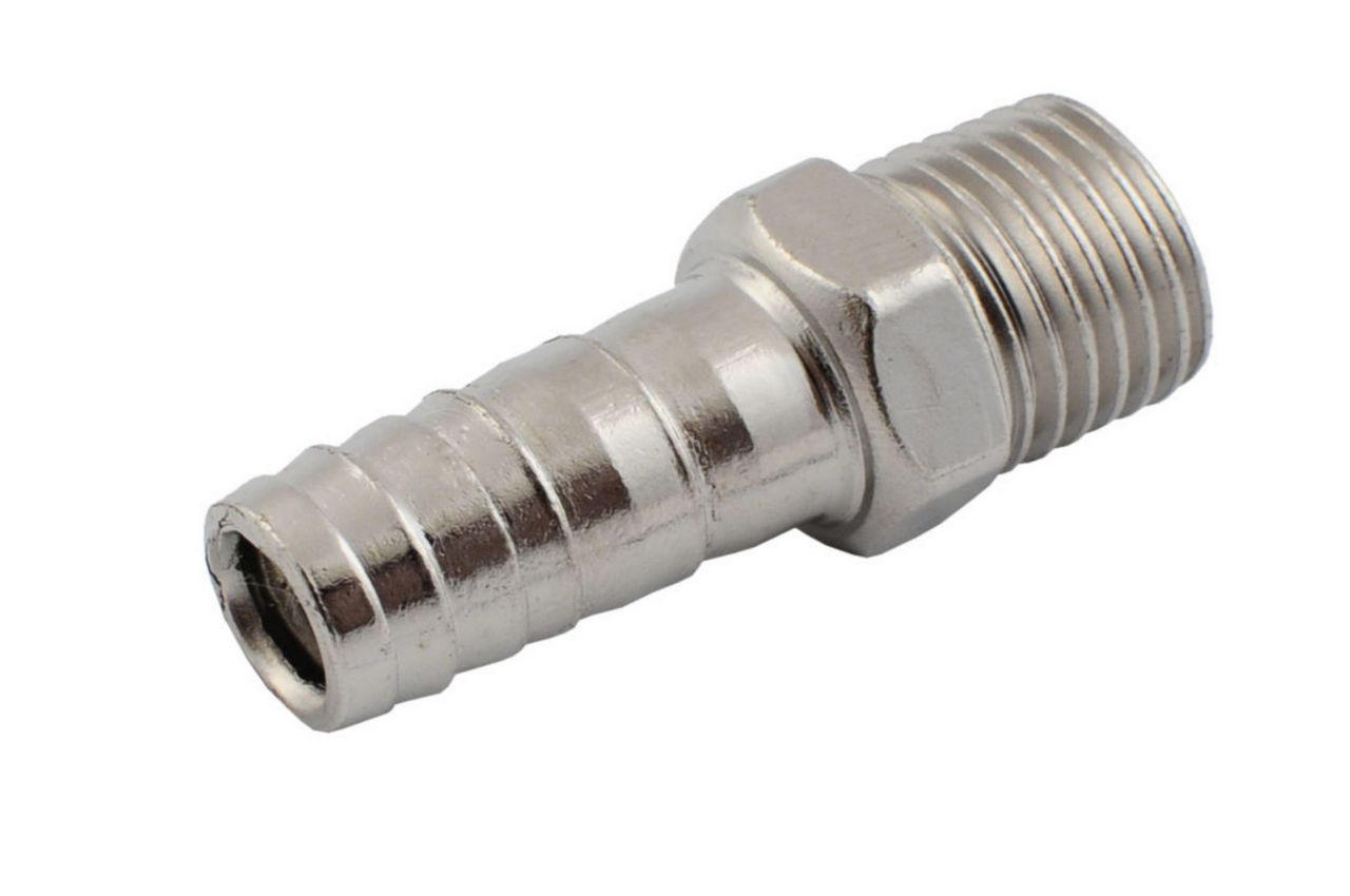 Штуцер Intertool із зовнішнім різьбленням 1/2" на шланг 8 мм із хромованої сталі для пневматичних систем, фото 1