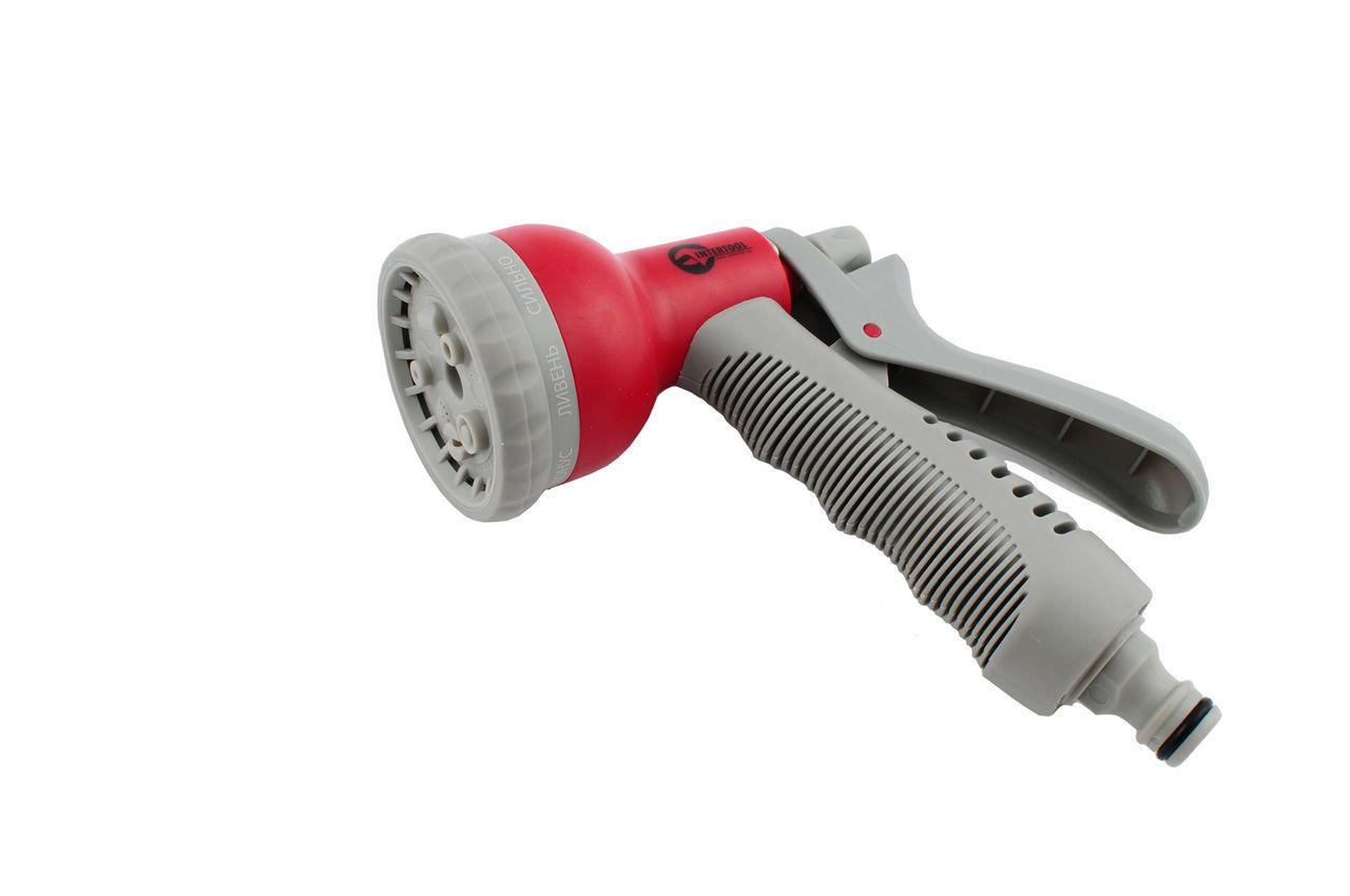 Пістолет поливальний Intertool GE-0001, пластиковий, 8 режимів, універсальний, на шланг 1/2", Китай