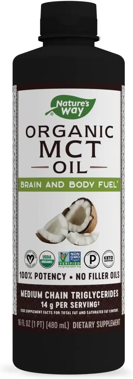 Олія МСТ із середньоланцюжковими тригліцеридами (MCT Oil) Nature's Way, 480 мл