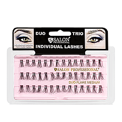Пучкові вії для нарощування подвійні Salon Duo Flare Individual Lashes MEDIUM