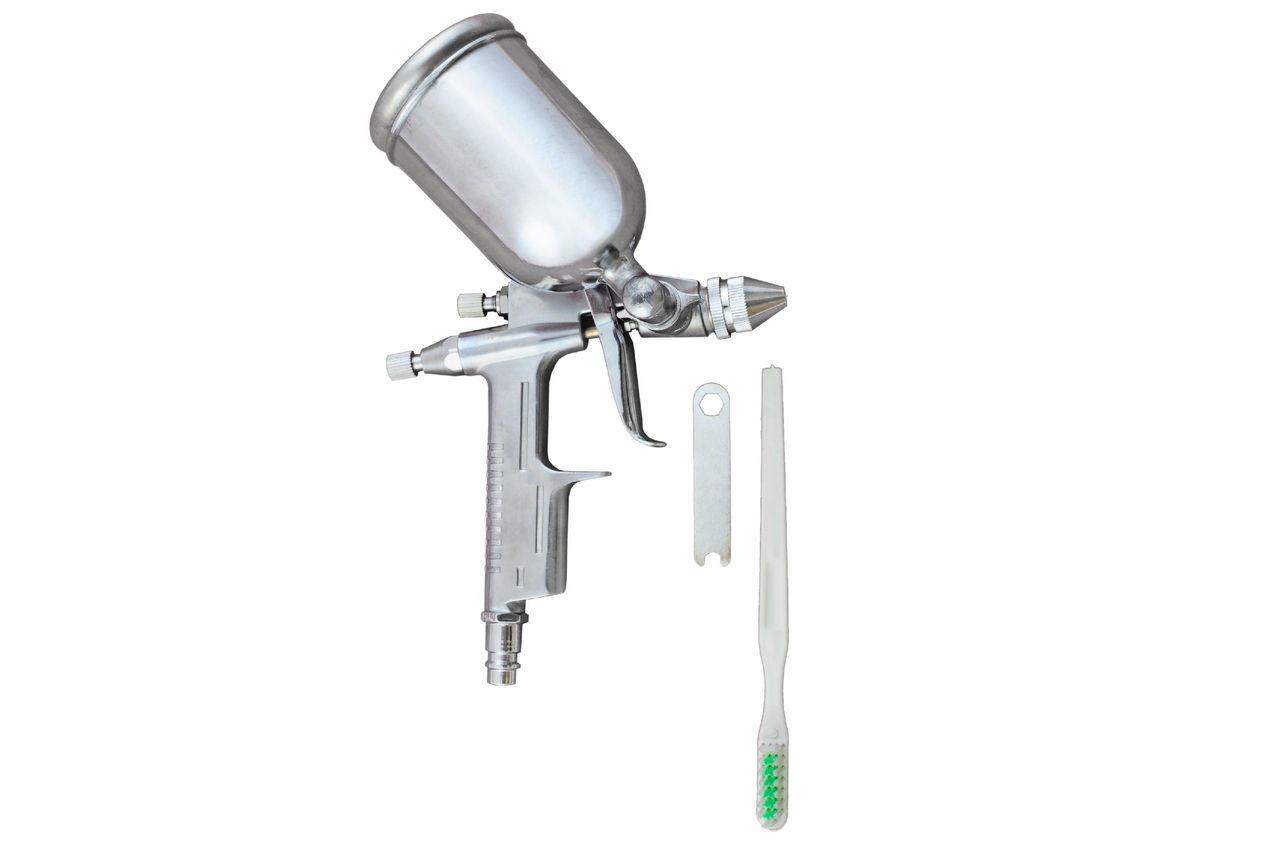 Пневмопістолет лакофарбовий Intertool з металевим верхнім бачком 200 мл, діаметр форсунки 0,5 мм