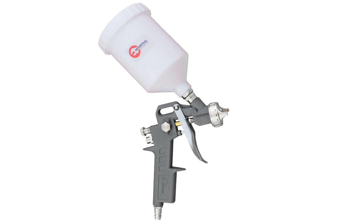 Пневмопістолет лакофарбовий Intertool HP з верхнім баком 600 мл, діаметр форсунки 1,5 мм (PT-0204)
