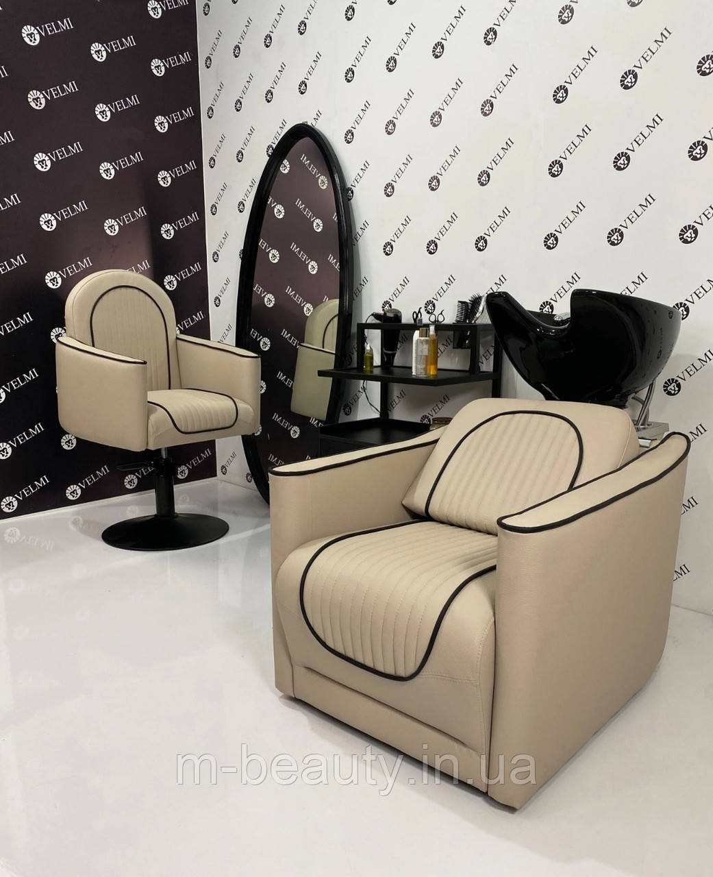 Комплект меблів для перукарень та салонів краси 3в1 (VM2037+881+722 Вeige), фото 1