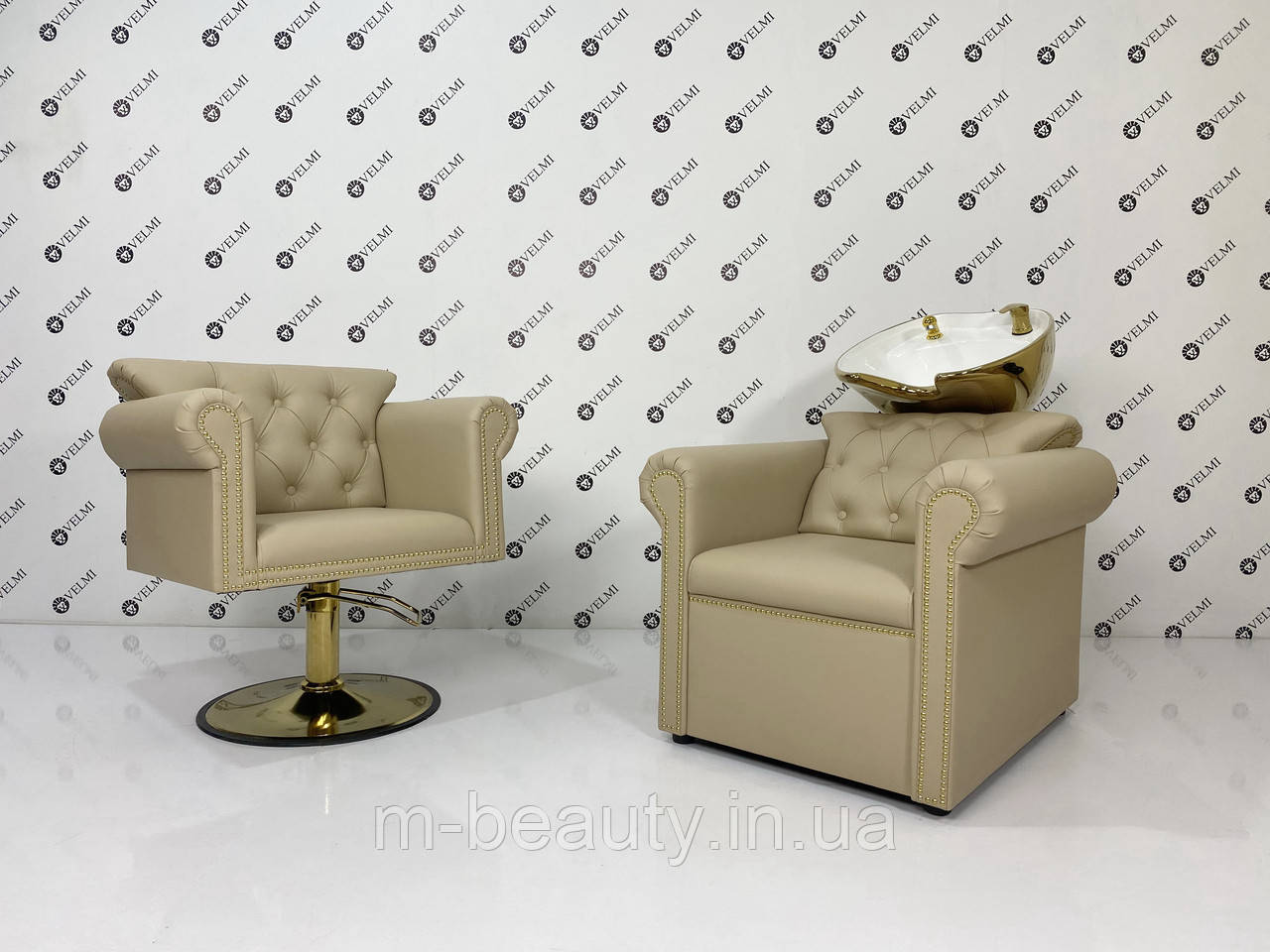 Перукарський комплект меблів 2в1 Lili Gold White (VM2031/2+874 GW)