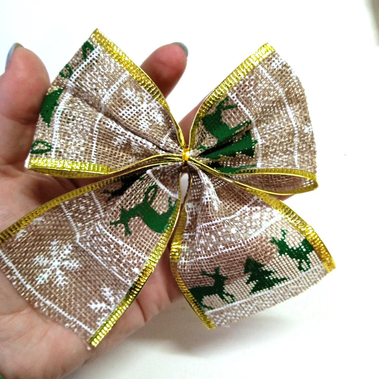 Новорічна прикраса 10х13 см | ялинкові бантики українські патріотичні | бант новорічні іграшки, фото 1