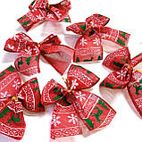 Новорічна прикраса 10х13 см | ялинкові бантики українські патріотичні | бант новорічні іграшки, фото 2