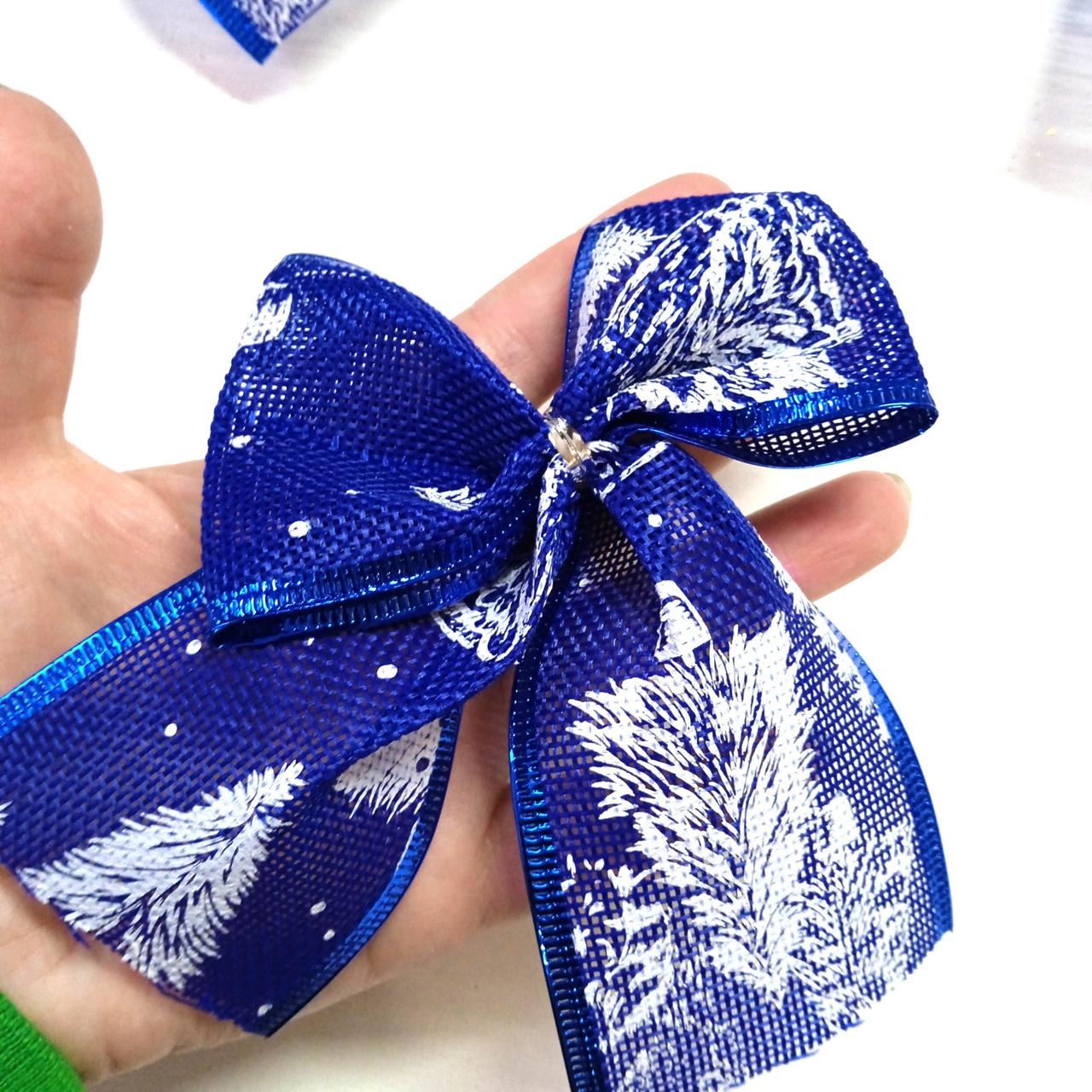 Новорічна прикраса 10х13 см | ялинкові бантики українські патріотичні | бант новорічні іграшки, фото 1