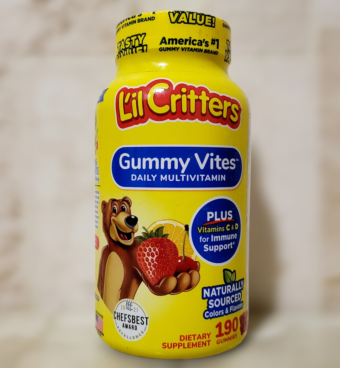 Lil Critters Gummy Vites 190 мармеладок Мультивітаміни для дітей у вигляді смачних желейних ведмедиків - фото 1 - id-p1876786203