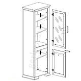 Вітрина 1D1W Марсель (Гербор/Gerbor) 680*2050*450 мм, фото 5