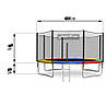 Великий батут із зовнішньою сіткою та сходами для дітей і дорослих діаметром 404 см Just Fun Multicolor, фото 2