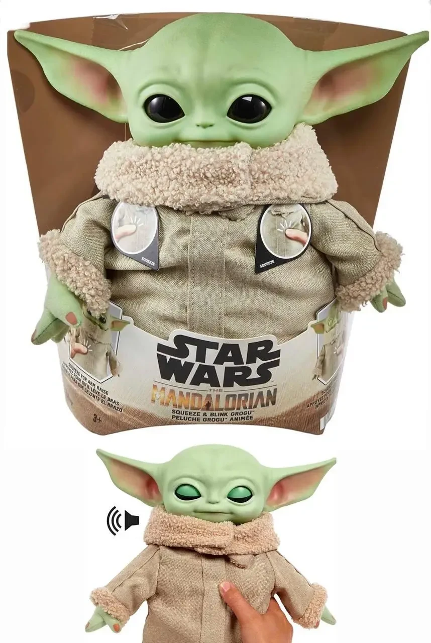 М'який Малюк Йода 29 см Грогу Інтерактивний Мандалорець Star Wars The Child The Mandalorian Grogu Squeeze