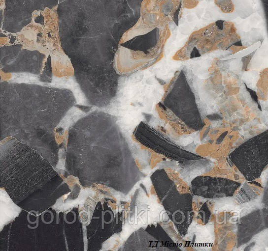 Плитка 60х60 - керамограніт Parma Black F P 600x600x8 R Glossy, фото 1